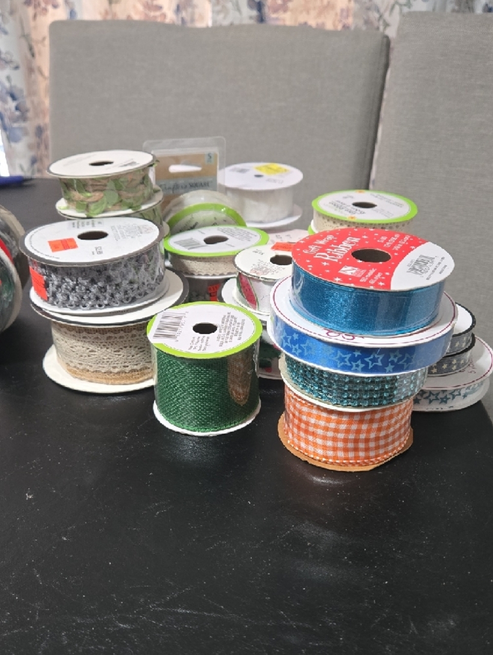 Assorted Multicolor Decorative Ribbon Spool Pack – 67 New Rolls, Mixed Designs - Picture 6 of 9